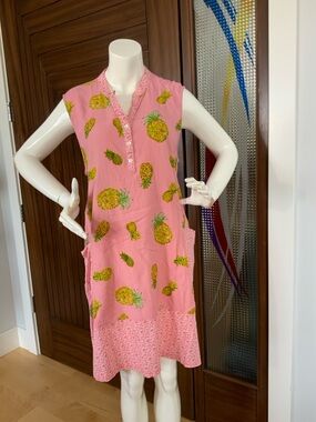 APRIL CORNELL Summer Dress, Sz XL, Pineapple Print, NWOT